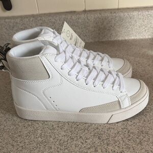 No Boundaries White and Light Gray Lace-Up High Top Boots